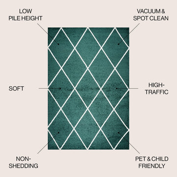 Cole Minimalist Diamond Trellis Area Rug